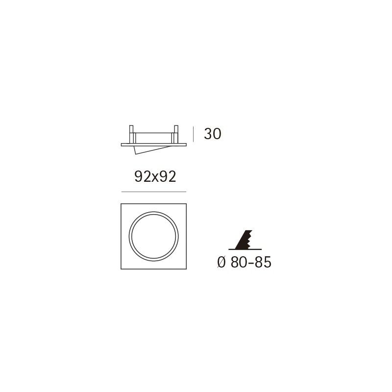 Downlight 704 GX5,3 12V 50W inoxidable JISO 704D-05