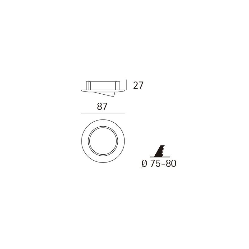Downlight 634 GX5,3 12V 50W blanco técnico JISO 634D-90