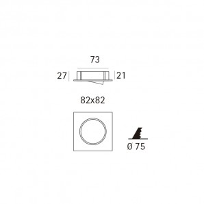 Downlight 604 GX5,3 12V 50W blanco técnico JISO 604D-90 2