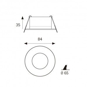 Downlight 107 GX5.3 branco técnico JISO 107D-90 2