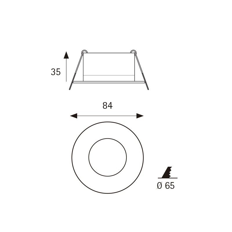 Downlight 107 GX5,3 blanco técnico JISO 107D-90