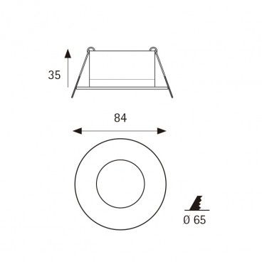 Downlight 107 GX5,3 blanco técnico JISO 107D-90