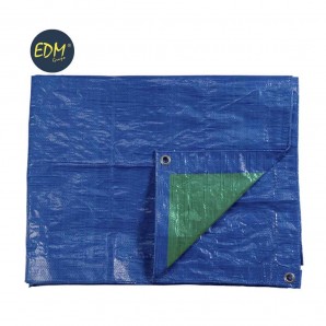 Awning 4x6mts double green blue/face ojetes of metal density 90 gr/m2