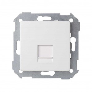 Placa v&d universal plana c/g polvo para 1 RJ45 Simon 82 blanco mate SIMON 8200005-090