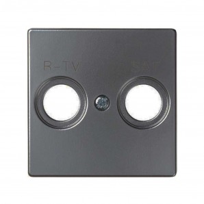 Conceito Simon 82 | Placa de tomada de titânio R-TV+SAT SIMON 8200097-096