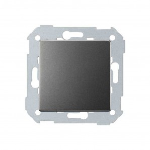 Interruptor unipolar 10AX Simon 82 embornamiento rápido + tecla titanio SIMON 8200101-096