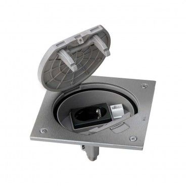 Unidade de suporte de mecanismo à prova d'água K45 schuko/RJ45 aço inoxidável SIMON KSE15U/23/72