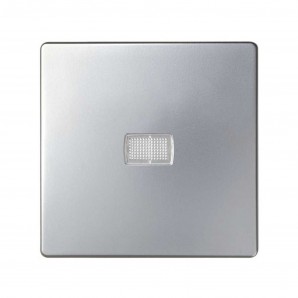 Tecla Simon 82 con visor neutro aluminio SIMON 8200013-033