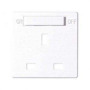 Tapa enchufe britanica Simon 82 con interruptor blanco SIMON 8200046-030