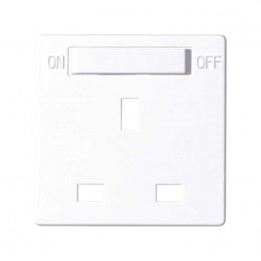 Tapa enchufe britanica Simon 82 con interruptor blanco SIMON 8200046-030