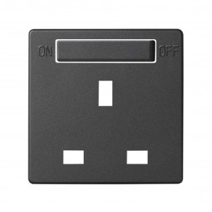 Tapa enchufe britanica Simon 82 con interruptor grafito SIMON 8200046-038
