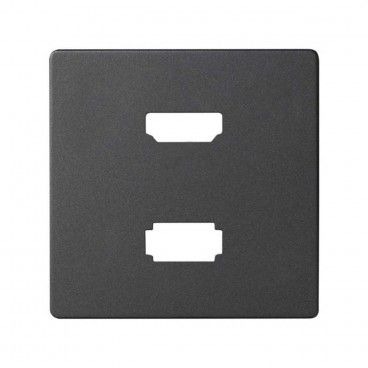 Tapa conector HDMI Simon 82 V1.4+USB2.0 tipo-A grafito SIMON 8201095-038