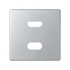 Tapa conector HDMI Simon 82 V1.4+USB2.0 tipo-A aluminio SIMON 8201095-033