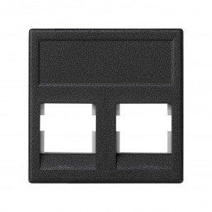 Placa K45 V-D plana con 2 conectores AMP/KRONE gris SIMON KB076/14