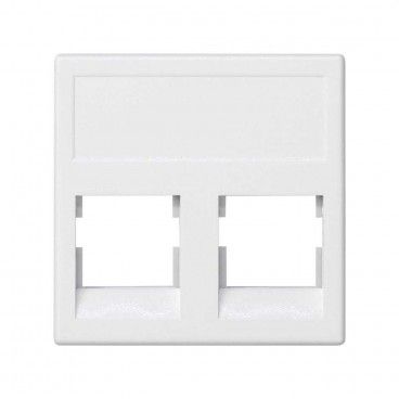 Placa K45 V-D plana con 2 conectores AMP/KRONE blanco SIMON KB076/9