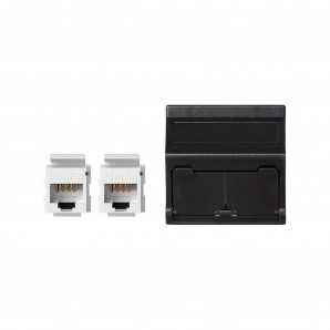 Placa K45 V-D guardapolvo 2RJ45 categoria 6 UTP gris grafito SIMON KB8096U/14