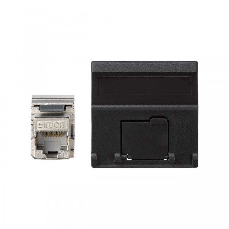 Placa de cobertura K45 VD RJ45 categoria 5E FTP cinza SIMON K8095F/14