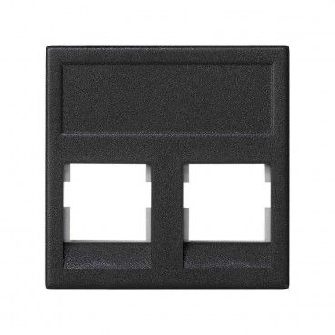 Placa K45 sin guardapolvo con 2 conectores NEXANS gris grafito SIMON KB085/14