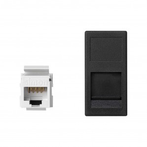 Placa K45 medio mecanismo plano guardapolvo grafito RJ45 categoria 6 UTP SIMON KA96U/14