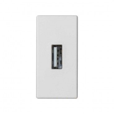 Placa K45 medio mecanismo con 1 conector USB tipo-A blanco nieve SIMON K128B/9