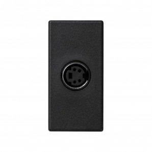 Placa K45 medio mecanismo con 1 conector Simon vídeo hembra gris grafito SIMON K103B/14