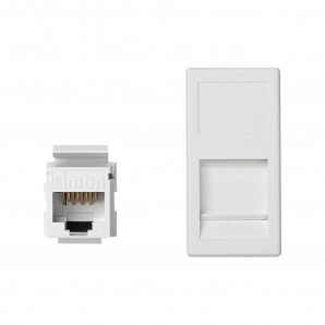 Placa K45 medio mecanismo plano V-D blanco RJ45 categoria 5E UTP SIMON KA95U/9