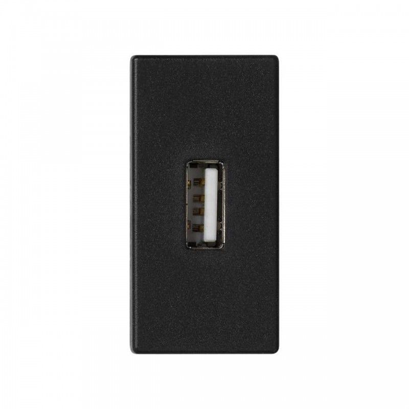 Placa K45 medio mecanismo con 1 conector USB tipo-A gris grafito SIMON K128B/14
