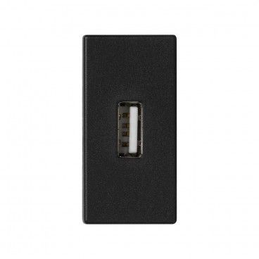 Placa K45 medio mecanismo con 1 conector USB tipo-A gris grafito SIMON K128B/14
