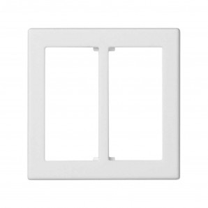 Placa K45 para 2 conectores rápida macho-hembra 3 polos blanco nieve SIMON KB18/9