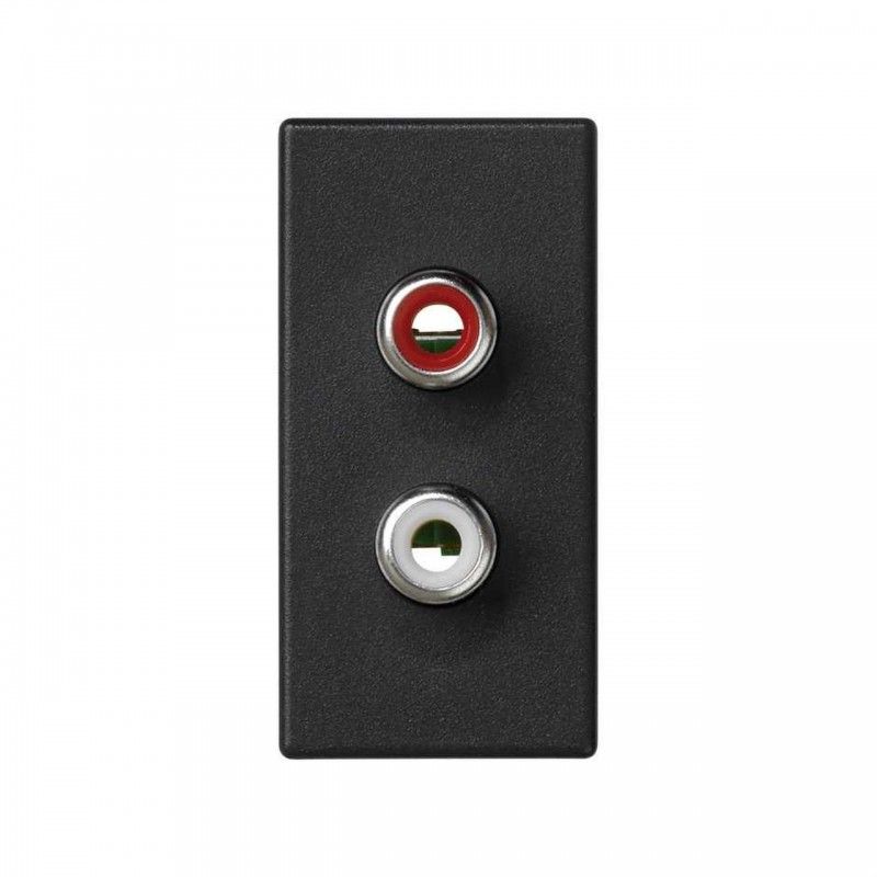 Placa K45 medio mecanismo con 2 conectores RCA gris grafito SIMON K101B/14