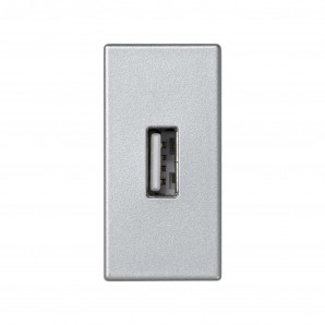 Placa K45 medio mecanismo con 1 conector USB tipo-A aluminio SIMON K128B/8