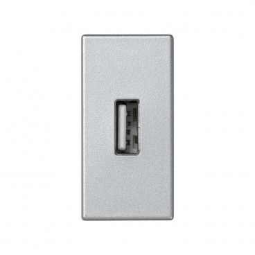 Placa K45 medio mecanismo con 1 conector USB tipo-A aluminio SIMON K128B/8