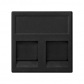 Placa K45 guardapolvo con 2 conectores BELDENCDT gris grafito SIMON KB68/14