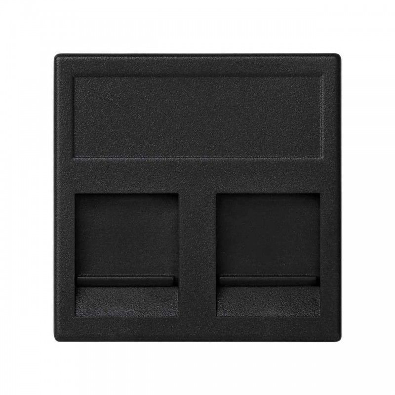 Placa K45 guardapolvo con 2 conectores BELDENCDT gris grafito SIMON KB68/14