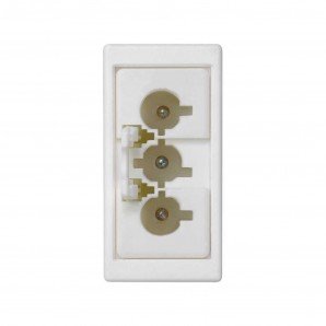 Placa K45 medio mecanismo con 1 conector macho 3 polos blanco nieve SIMON K121A/9