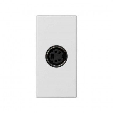 Placa K45 medio mecanismo con 1 conector Simon vídeo hembra blanco nieve SIMON K103B/9