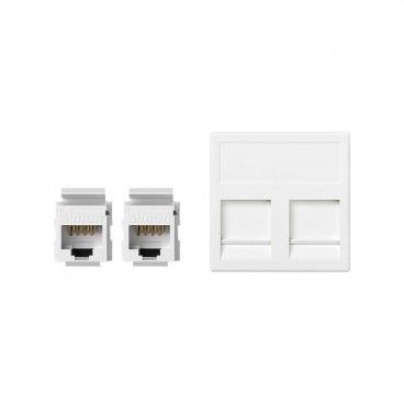 Placa K45 guardapolvo 2 RJ45 categoria 5E UTP blanco nieve SIMON KB95U/9