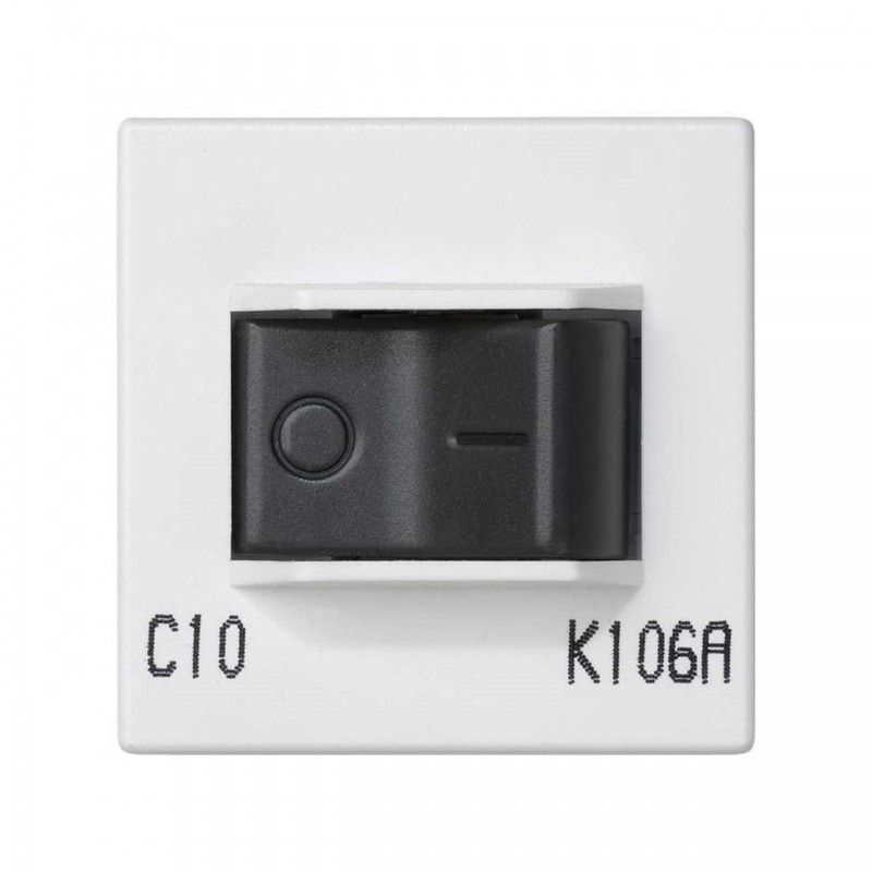 Placa K45 con magnetotérmico bipolar 10A DIN blanco nieve SIMON K106A/9