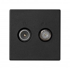 Placa K45 con toma TV macho+SAT hembra CEI gris grafito SIMON K130A/14