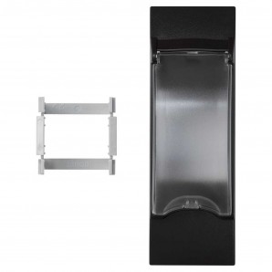 Placa K45 3 mecanismos para magnetotérmico diferencial DIN gris grafito SIMON KF03/14