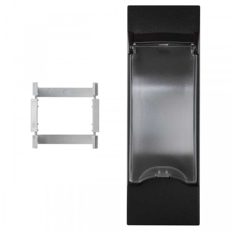 Placa K45 3 mecanismos para magnetotérmico diferencial DIN gris grafito SIMON KF03/14
