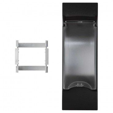 Placa K45 3 mecanismos para magnetotérmico diferencial DIN gris grafito SIMON KF03/14