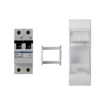 Placa K45 3 mecanismos con magnetotérmico bipolar 16A blanco nieve SIMON KF04A/9