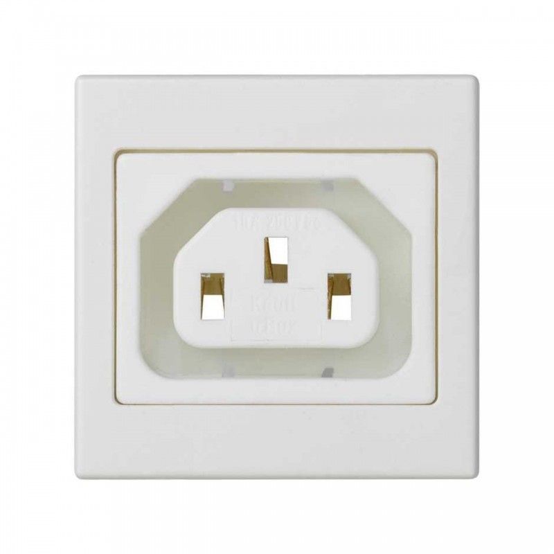 Placa K45 con 1 conector rápido hembra IEC320 blanco nieve SIMON K306A/9