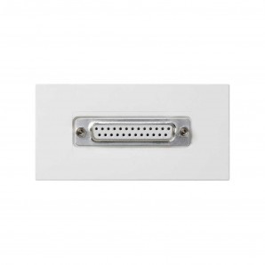 Placa K45 2 mecanismos con 1 conector DB25 hembra blanco nieve SIMON K104A/9