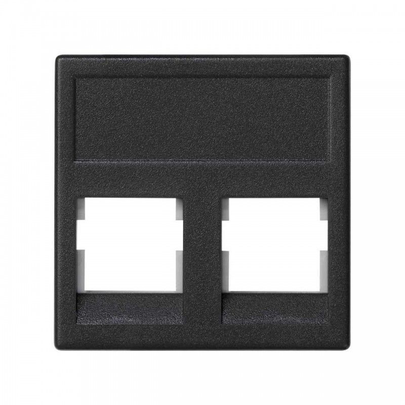 Placa K45 2 com ectores PANDUIT cinza grafite SIMON KB069/14