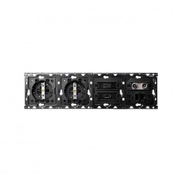 Simon 100 Kit 4 elementos 2 bases+HDMI+USB+TV/SAT+RJ45 SIMON 10010402-039