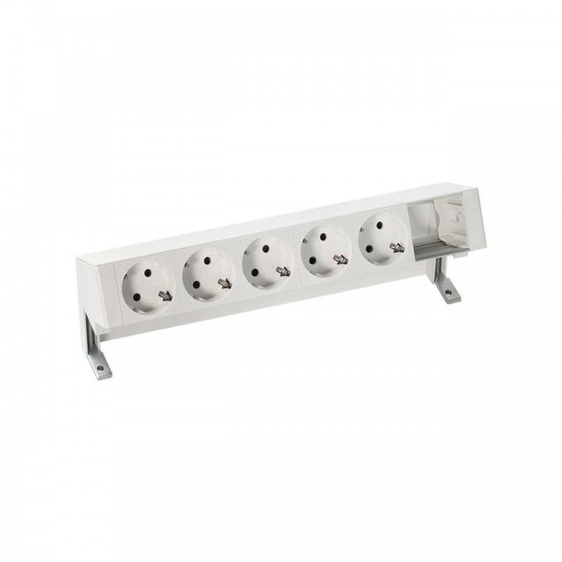 Kit de sobre mesa personalizable Simon 400 con 5 bases de enchufe schuko y 1 elemento vacío blanco SIMON 42605000-130