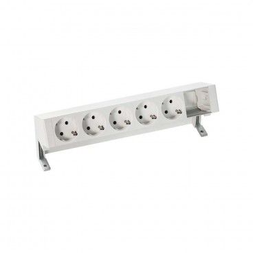 Kit de sobre mesa personalizable Simon 400 con 5 bases de enchufe schuko y 1 elemento vacío blanco SIMON 42605000-130
