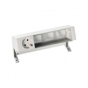 Kit de mesa personalizável com 1 base de tomada Schuko e 3 elementos vazios pretos SIMON 42401000-138
